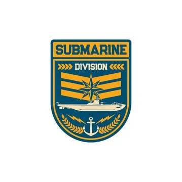 Maritime forces patch on uniform with windrose Ilustración de archivo