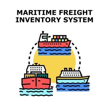 Maritime freight inventory system controlling global logistics Stock Illustration
