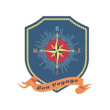 Maritime heraldic emblem Stock Illustration