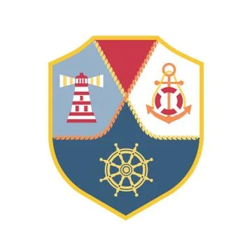 Maritime heraldic emblem Stock Illustration