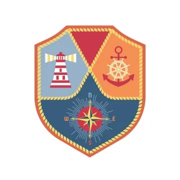 Maritime heraldic emblem Stock Illustration