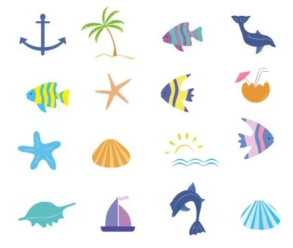 Maritime icons vector set Stockillustratie