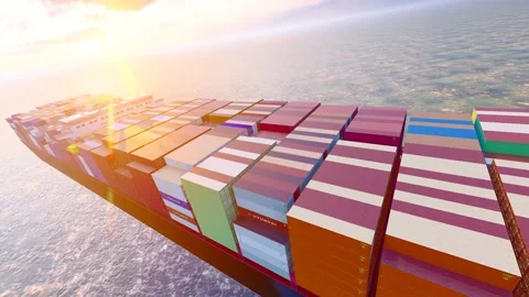 Maritime import and export trade cargo transportation Stock Footage 259447847