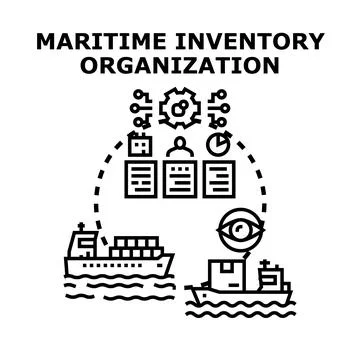 Maritime inventory organization and logistics management concept Stock Illustration