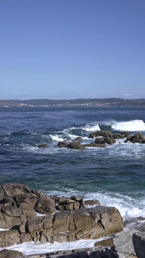Maritime Melody: The Ocean's Dynamic Edge Stock Footage 262994541
