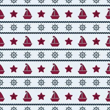 Maritime mood pattern Stock Illustration