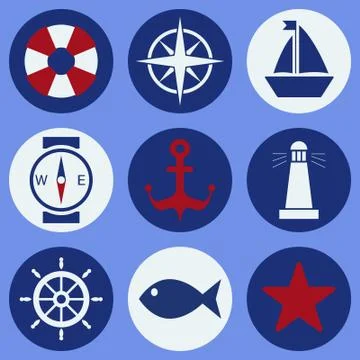 Maritime mood pattern Stock Illustration