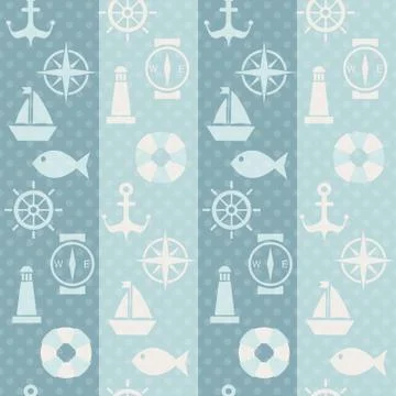 Maritime mood pattern Stock Illustration