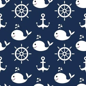 Maritime mood pattern Stock Illustration