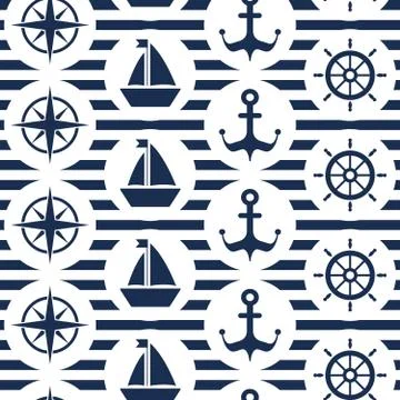 Maritime mood pattern Stock Illustration