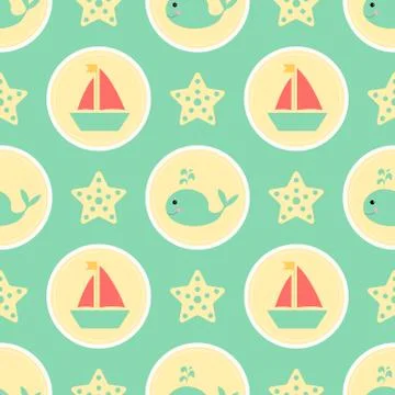 Maritime mood pattern Stock Illustration
