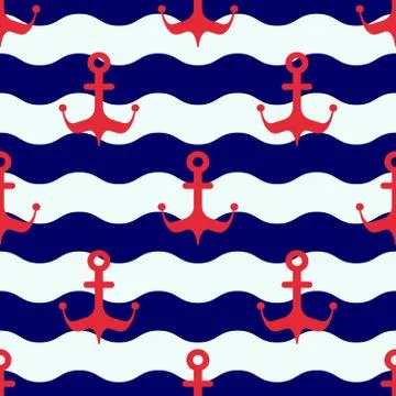 Maritime mood pattern Stock Illustration