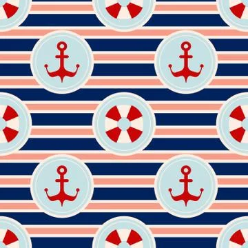 Maritime mood pattern Stock Illustration