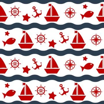 Maritime mood pattern Stock Illustration