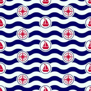 Maritime mood pattern Stock Illustration