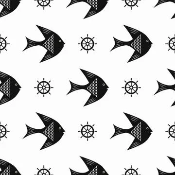 Maritime mood pattern Stock Illustration