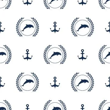 Maritime mood pattern Illustrazione stock