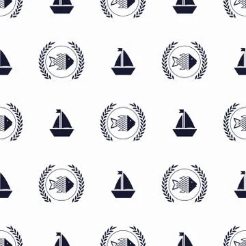 Maritime mood pattern Stock Illustration