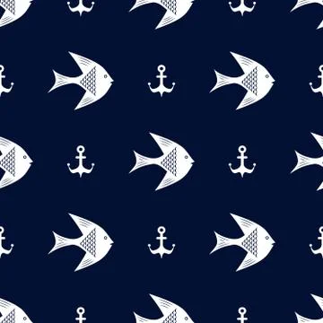 Maritime mood pattern Stock Illustration