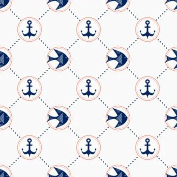 Maritime mood pattern Stock Illustration