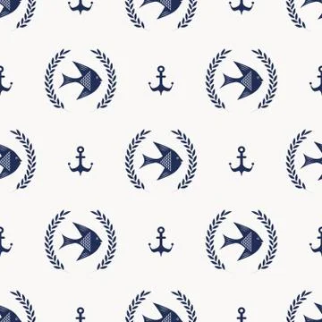 Maritime mood pattern Stock Illustration