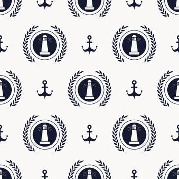 Maritime mood pattern Stock Illustration