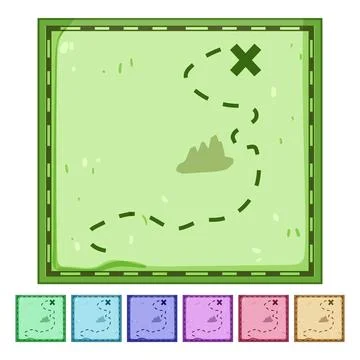 Maritime nautical map cartoon vector graphic Stock Illustration