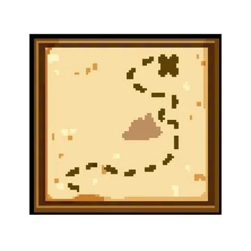 Maritime nautical map pixel art vector illustration Stock Illustration