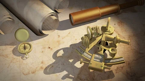 Maritime Navigation Tools Stock Footage 42126362