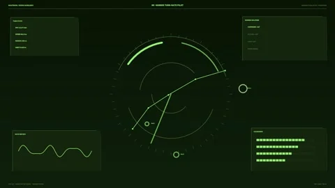 Maritime Navigation Turn-Rate HUD Seamless Loop Stock Footage 342181871