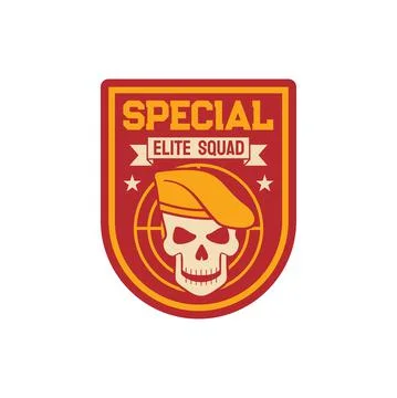 Maritime or aviation forces patch skull in beret Ilustración de archivo