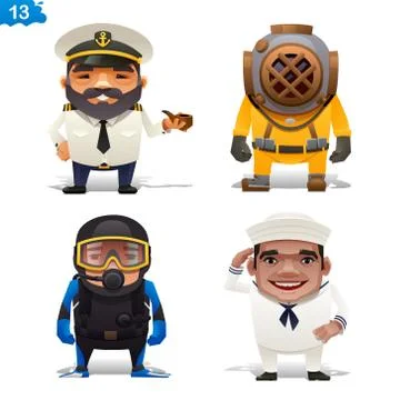 Maritime professions Stock Illustration