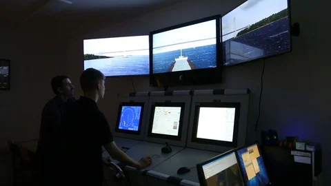.Maritime School student at the simulation center Stock-Footage 89842108