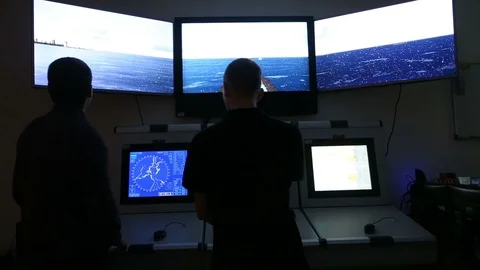 .Maritime School student at the simulation center Stock-Footage 89843025