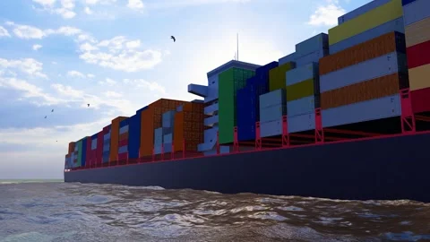 Maritime Silk Road cargo ship sailing Stock-Footage 291003126