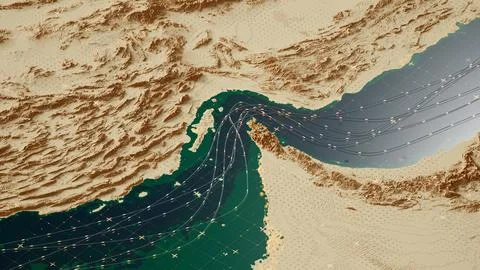 Maritime Strait of Hormuz Stock Illustration