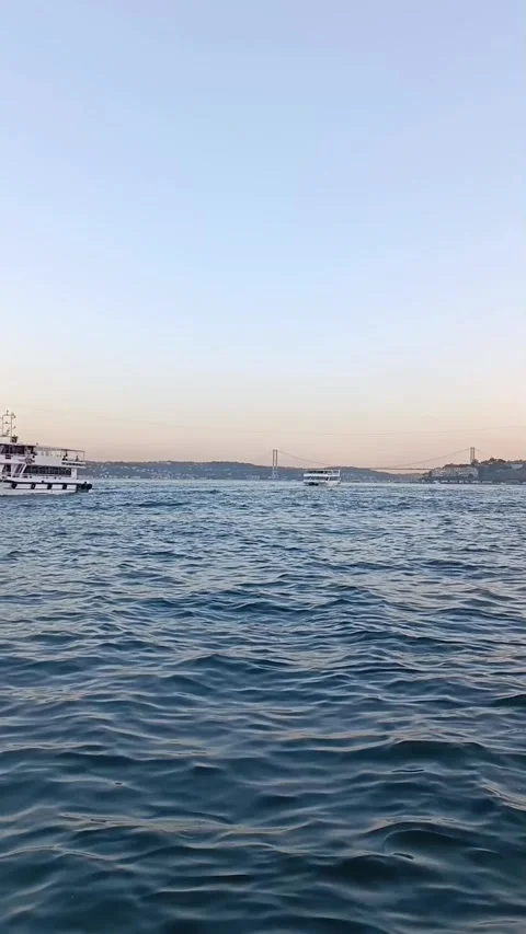 Maritime traffic in the Bosphorus. waves in the sea of ​​marmara. Istanbul Turke Stock Footage 276944905