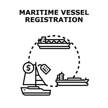 Maritime vessel registration process and ownership concept Stock Illustration