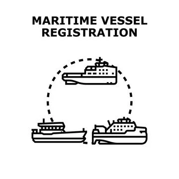 Maritime vessel registration process and shipping regulation concept Stock Illustration