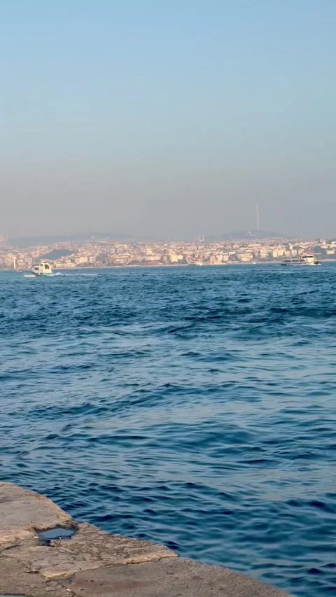 Maritime Vessels Drifting Past Evening Horizon Stock Footage 304885154