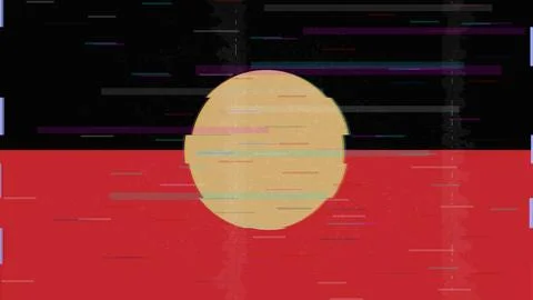 Mariya Glitch Flag Vector - RGB Split Digital Video Frame Design Stock Illustration