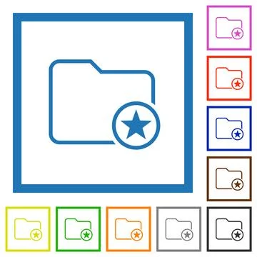 Mark directory outline flat framed icons 스톡 일러스트