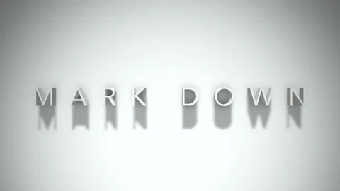 Mark down 3D title animation with shadows on a white background Stock Footage 297671877
