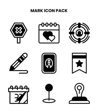 Mark DuoTone Vector Icons Pack Stock Illustration