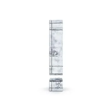 Mark of exclamation made out of ice. 3D Stock Illustration