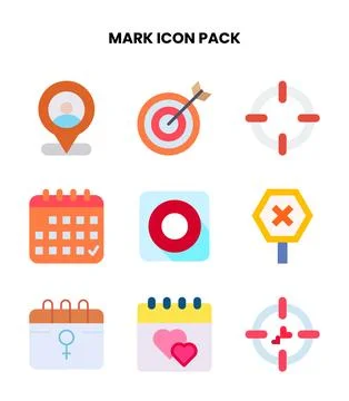 Mark Flat Scalable Icons Pack Stock Illustration