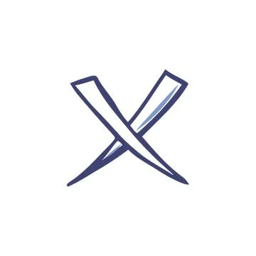 Mark in Form of Cross Check Sign Isolated Icon Vector Stock Illustration