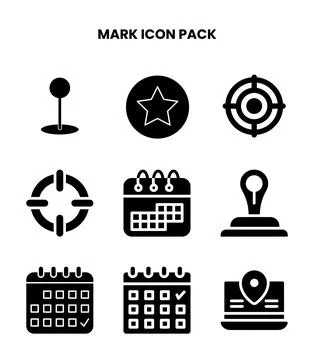 Mark Glyph Bundle Icons Pack Stock Illustration