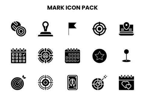 Mark Glyph Collection Icons Pack Stock Illustration