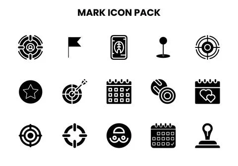 Mark Glyph Scalable Icons Pack Stock Illustration